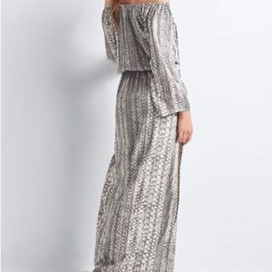 New Venus brand grey patterned maxi dress large boho tassel detail cotton
